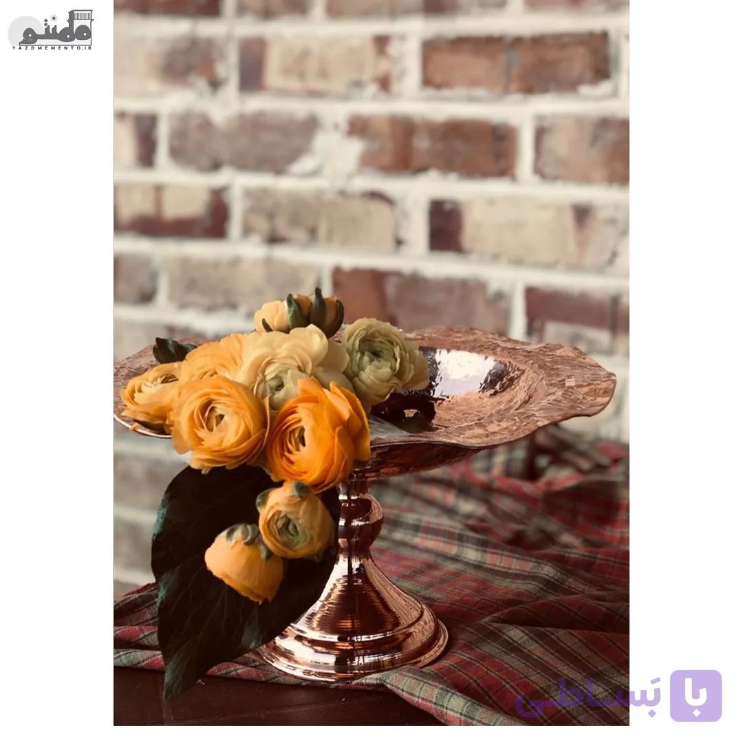 ظرف پذیرایی مسی پایه دار پرنیا کعب — تصویر 1