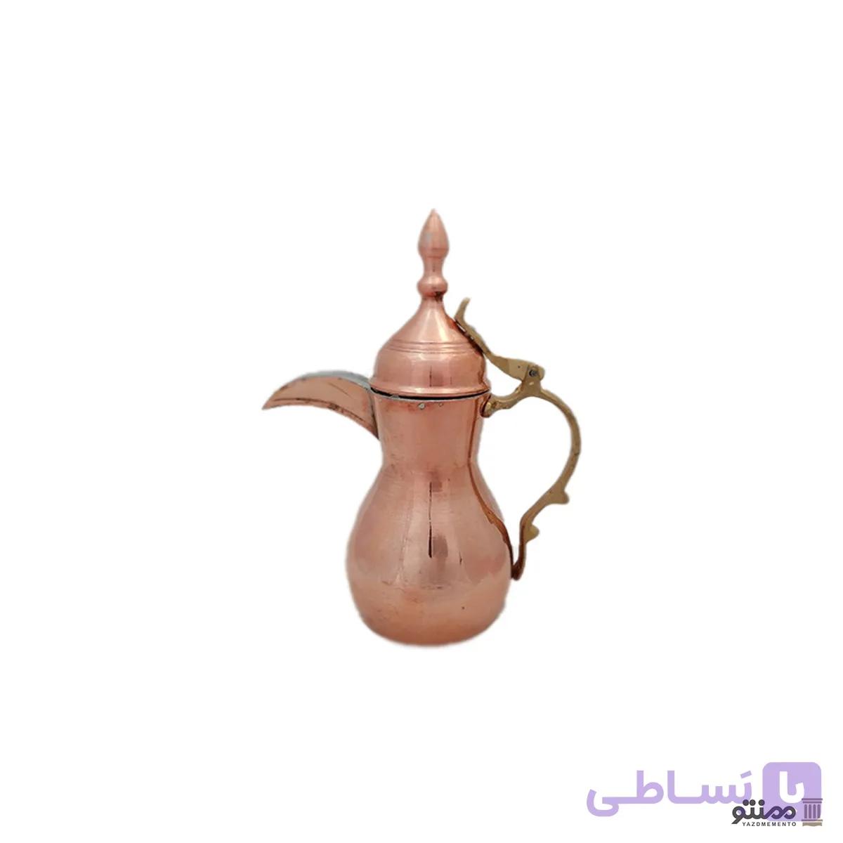 دله عربی قهوه جوش مسی مدل دسته دار — تصویر 1