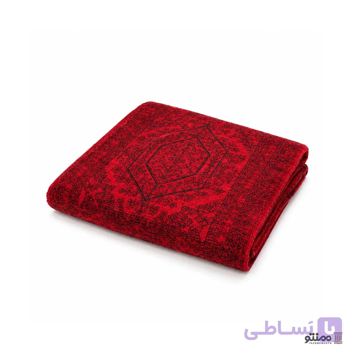 روفرشی رحیمی یزد دو شانل دو رو مخمل زرشکی — تصویر 1