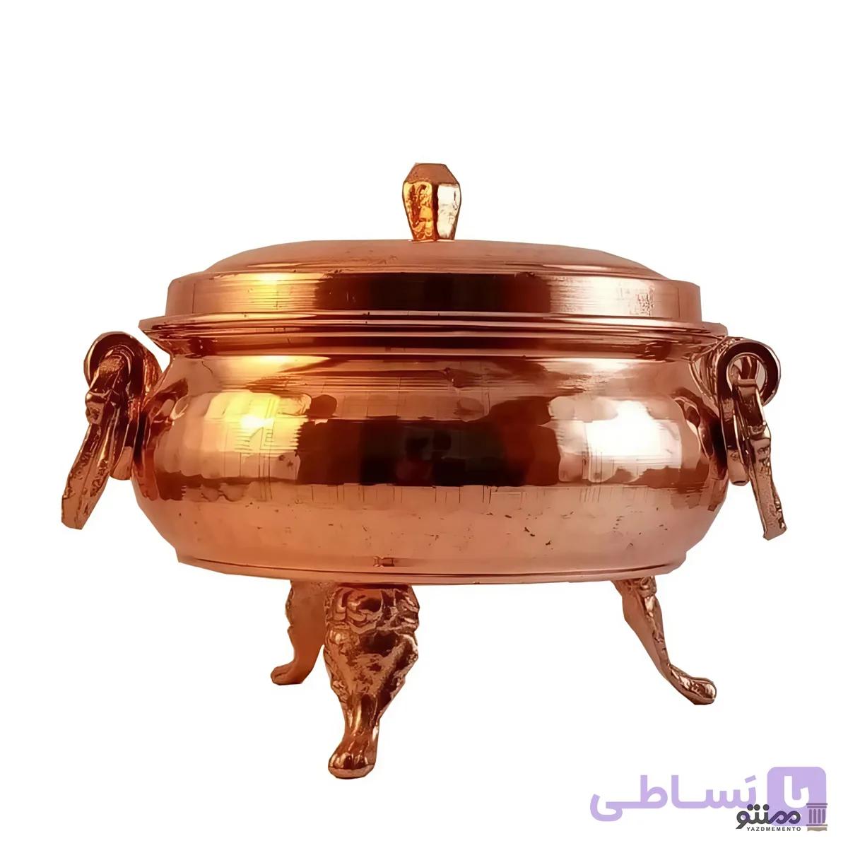 سوپ خوری مسی مدل چکشی پایه دار — تصویر 1