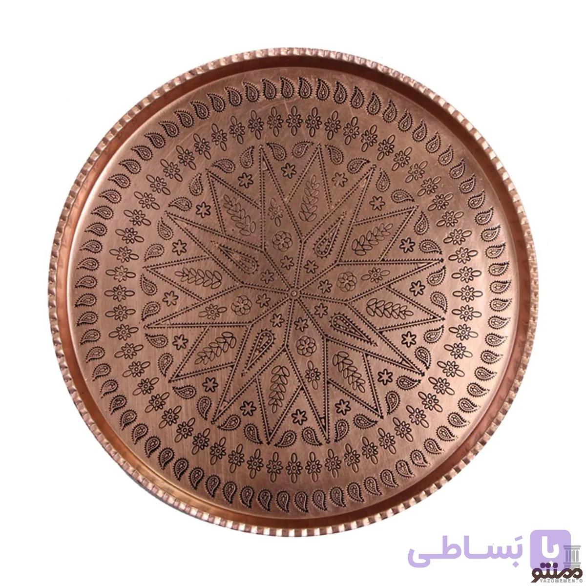 سینی مسی زنجان طرح گرد سایز 8 دهنه 33 — تصویر 1