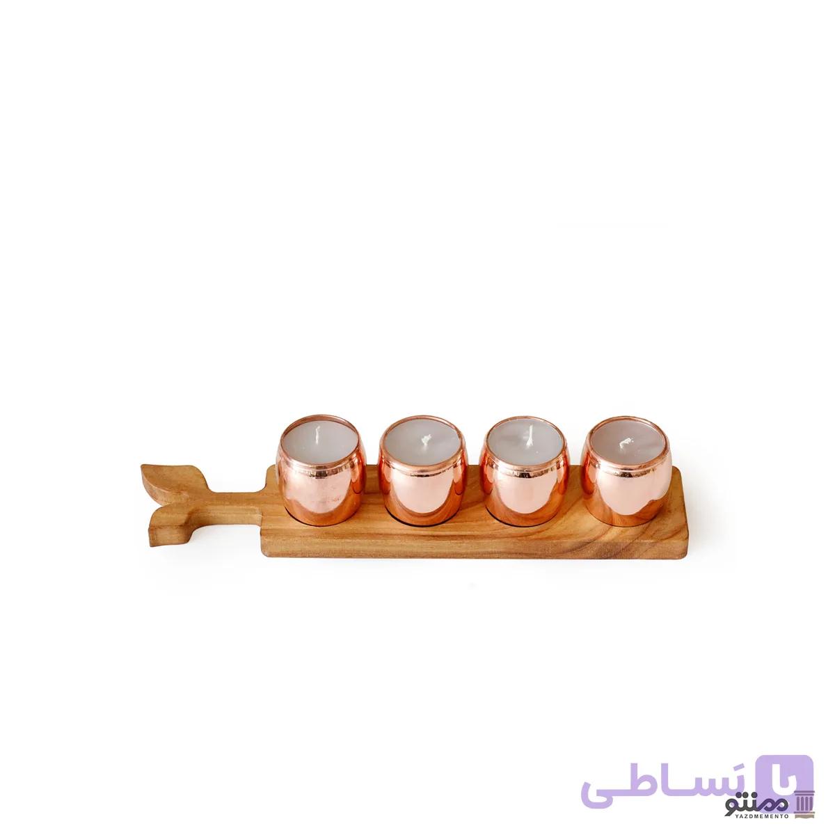 ست شمع مسی مدل برگ — تصویر 1