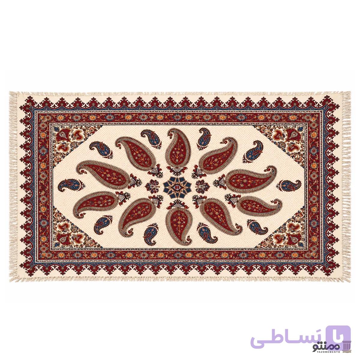 رومیزی مستطیل قلمکار اصفهان طرح بته جقه 150*100