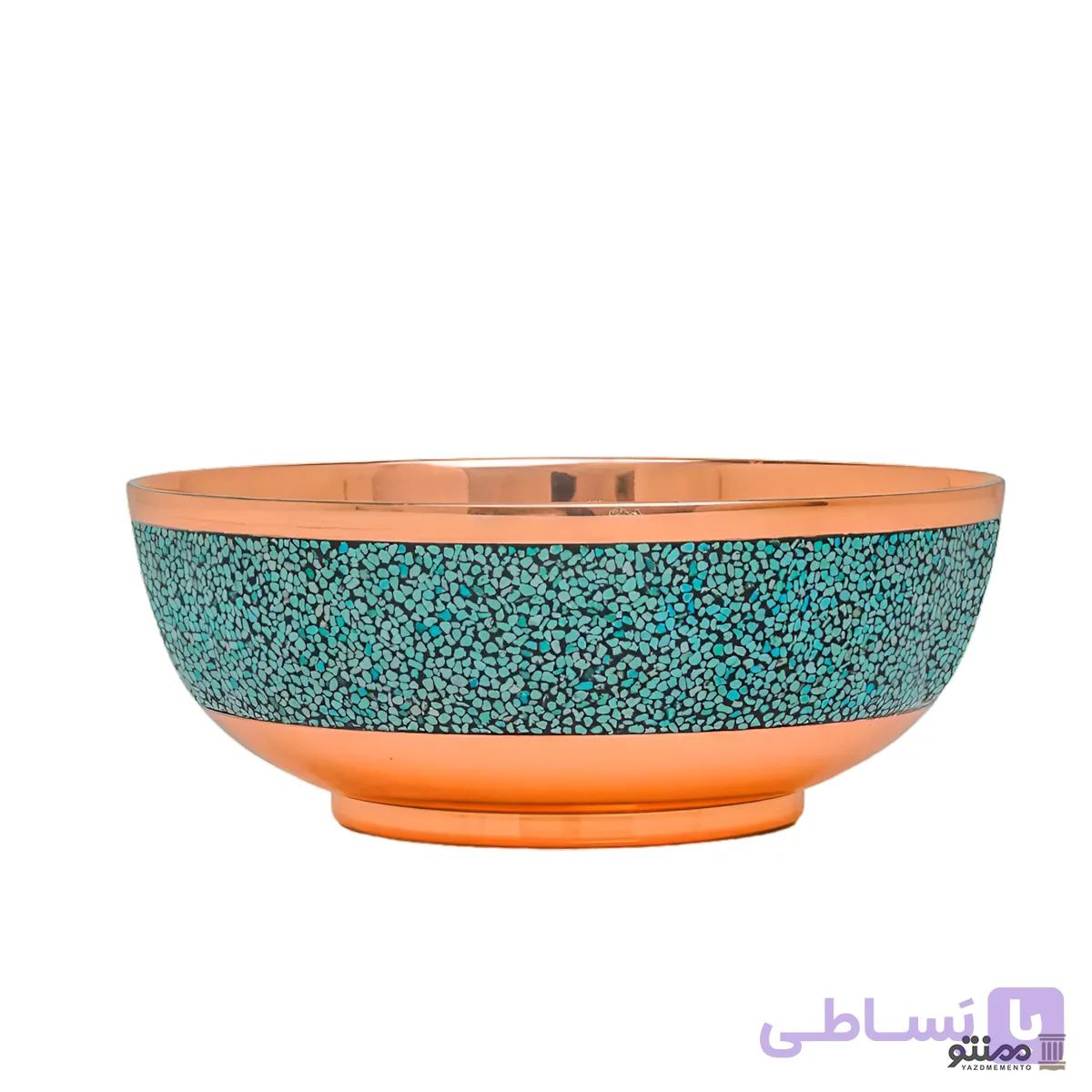 کاسه فیروزه کوبی آقاجانی ساده دهنه 20 — تصویر 1
