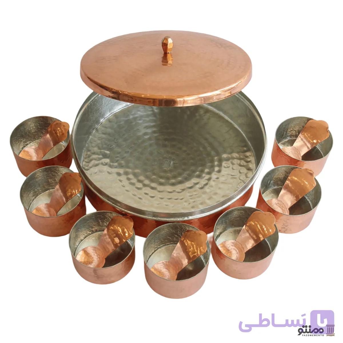 جا ادویه دست ساز مسی مدل چکشی 8 تکه — تصویر 1
