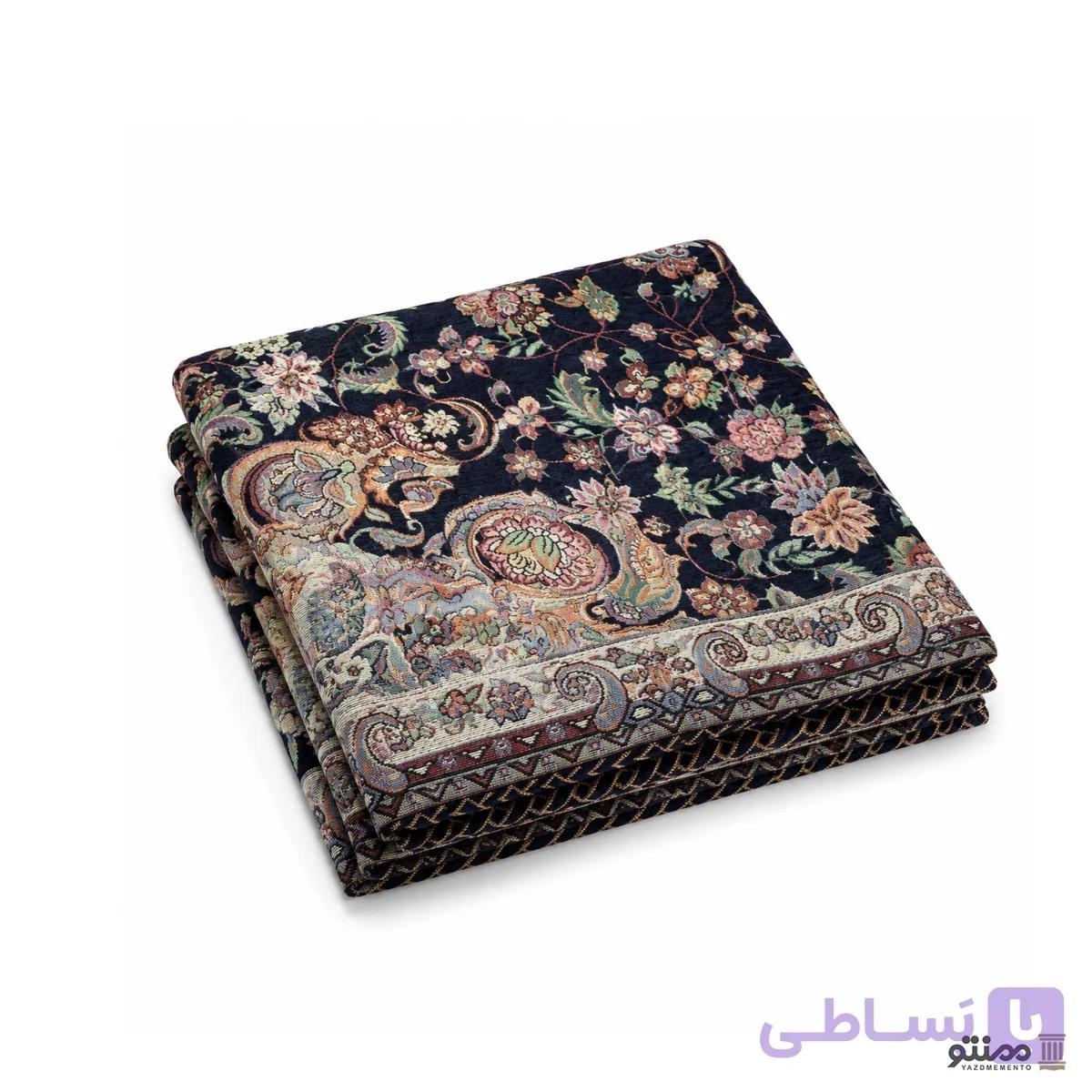 روفرشی مخمل زرک دار رز مریم رنگ سرمه ای کد 310 — تصویر 1
