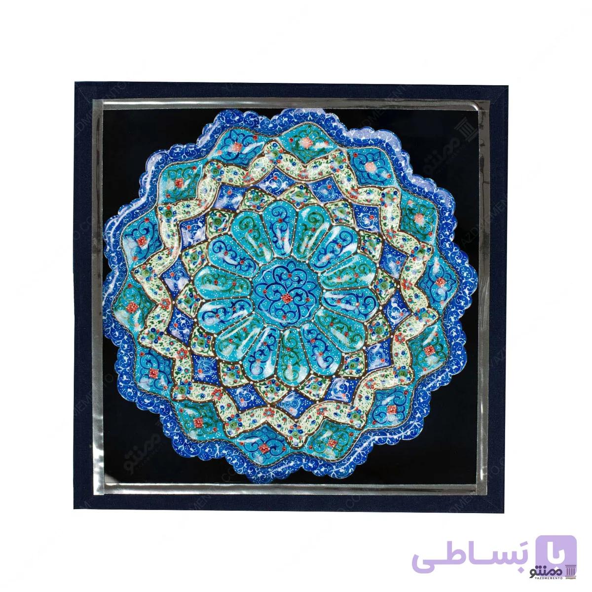 بشقاب میناکاری با جعبه قطر 25 سانتی متر — تصویر 1
