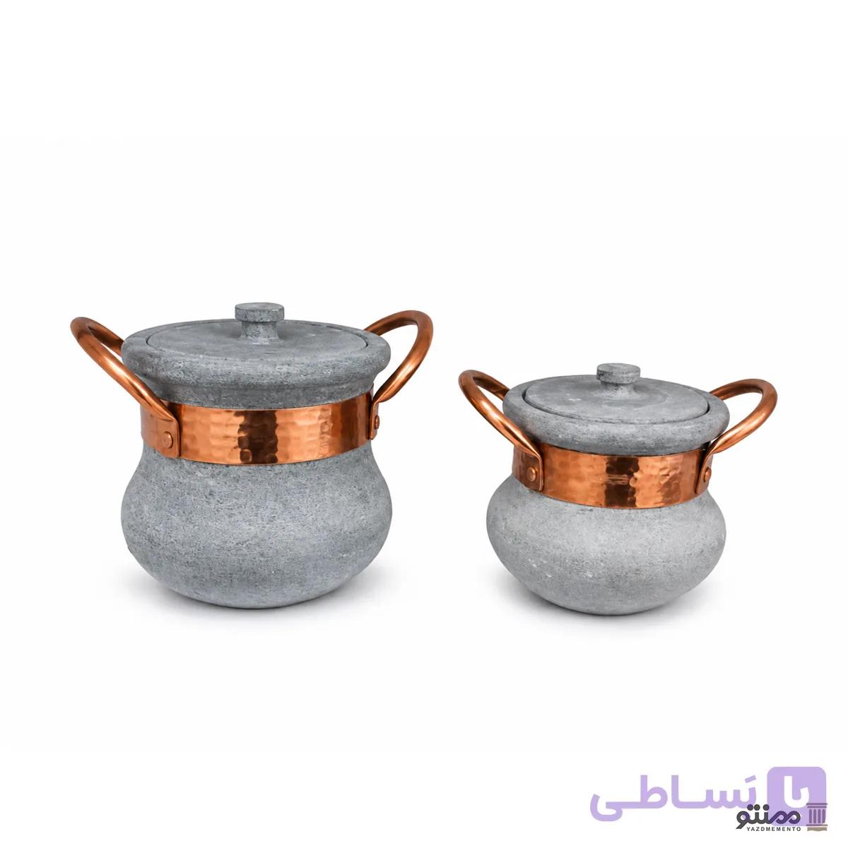 دیزی سنگ و مس دسته دار مدل شلغمی — تصویر 1
