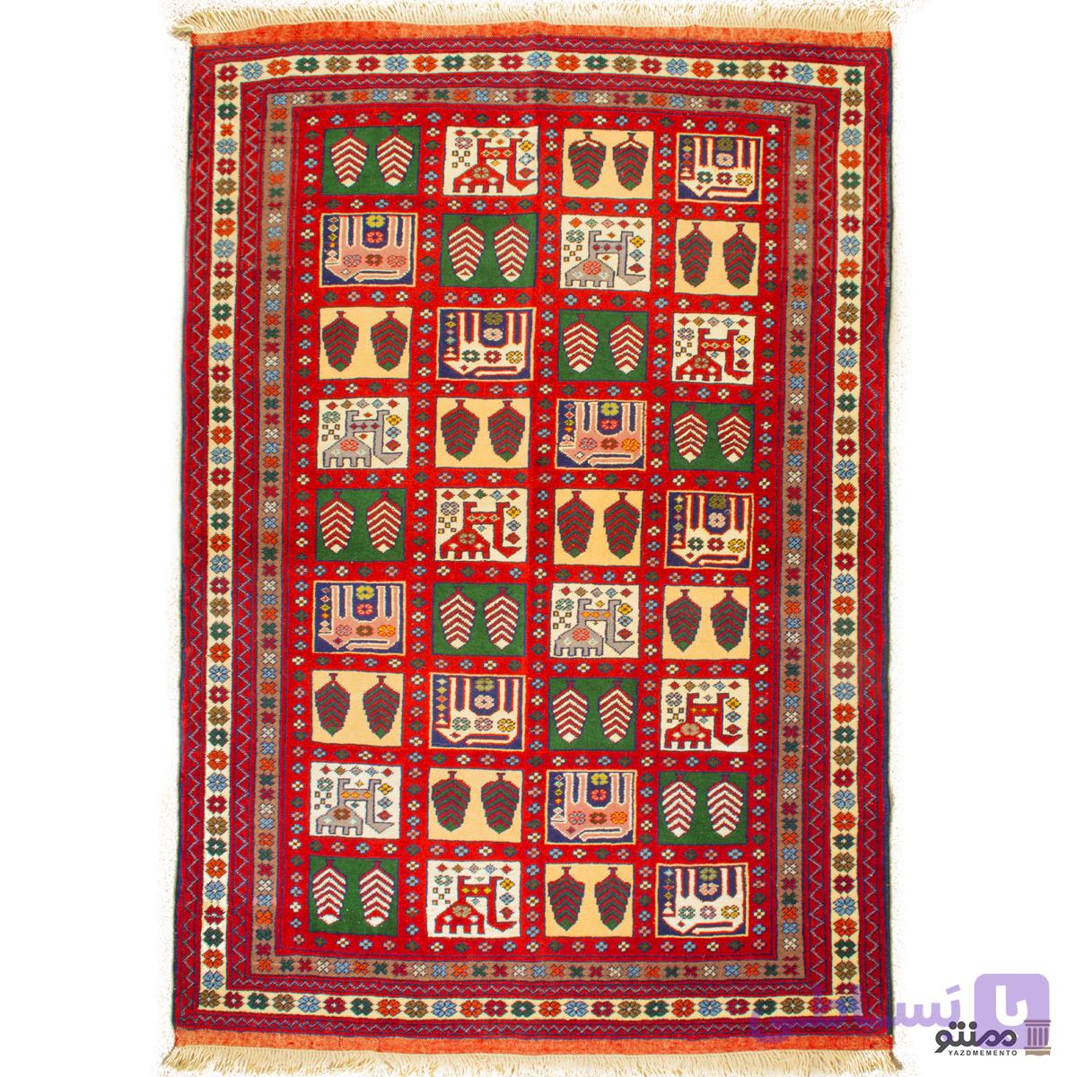 قالیچه دستباف زرع و نیم خراسان پشم و ابریشم سایز 155×۱10 — تصویر 1