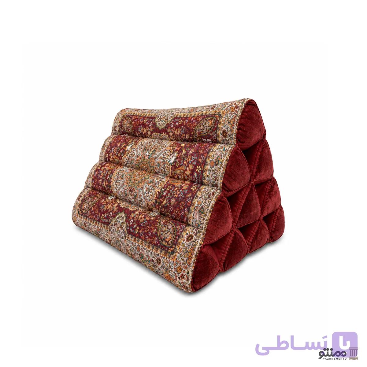 پشتی مثلثی سنتی ترمه افشار – بسته 2 عددی زنبوری سبز