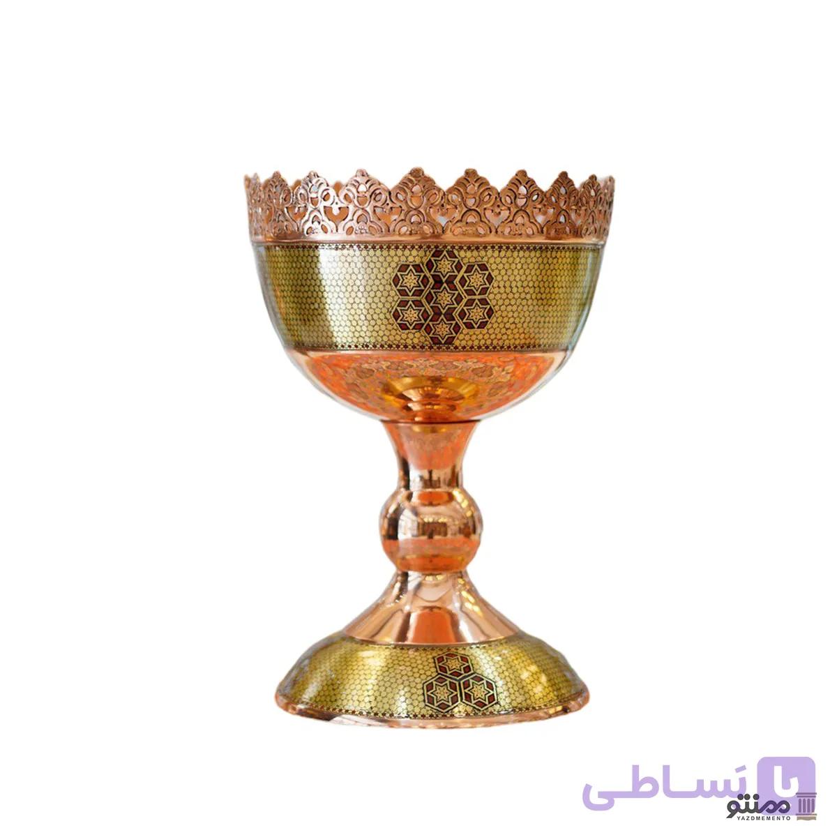 آجیل خوری مس و خاتم آقاجانی ممتاز 16 سانتی متر — تصویر 1