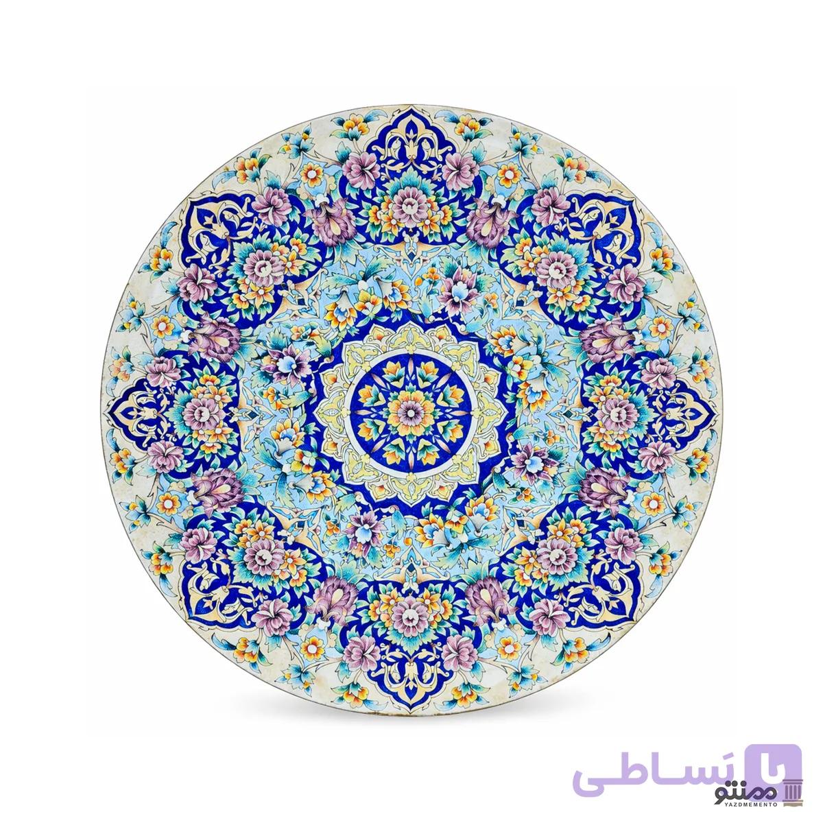 بشقاب میناکاری باغ بهشت دهنه 30 سانتی متری کد 01