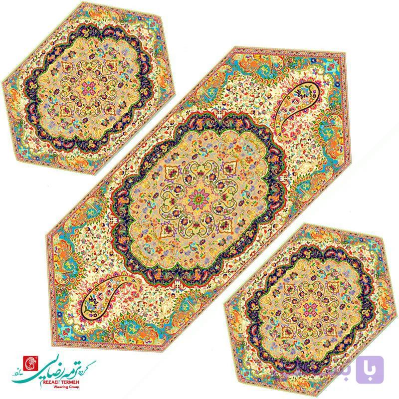 رومیزی جلو مبلی ترمه طرح میترا — تصویر 1