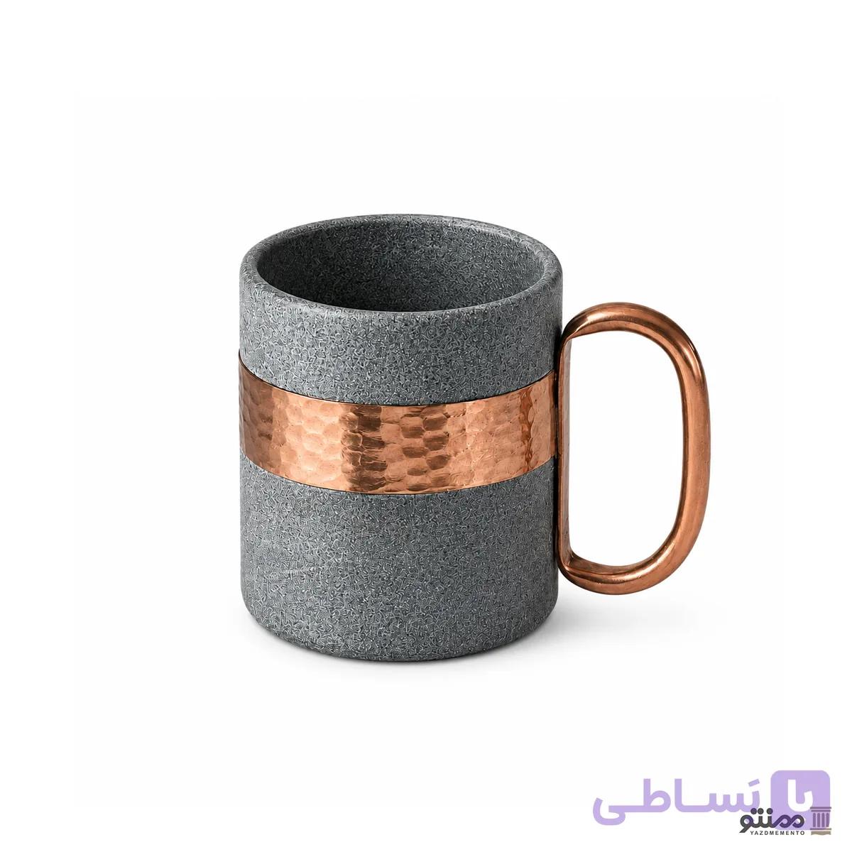 لیوان سنگ و مس دسته دار بسته 2 عددی — تصویر 1