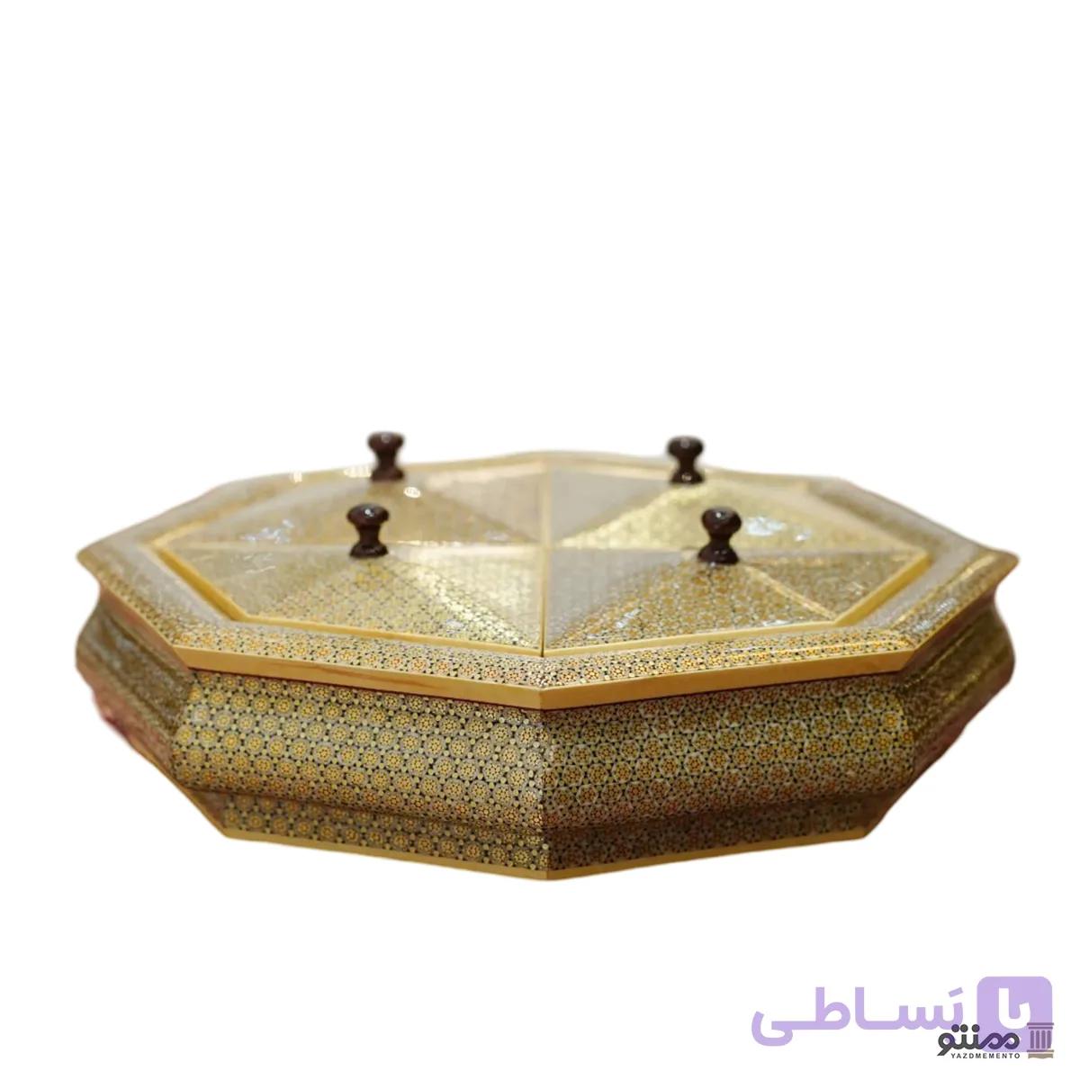 جعبه شکلات خوری خاتم کاری آقاجانی — تصویر 1