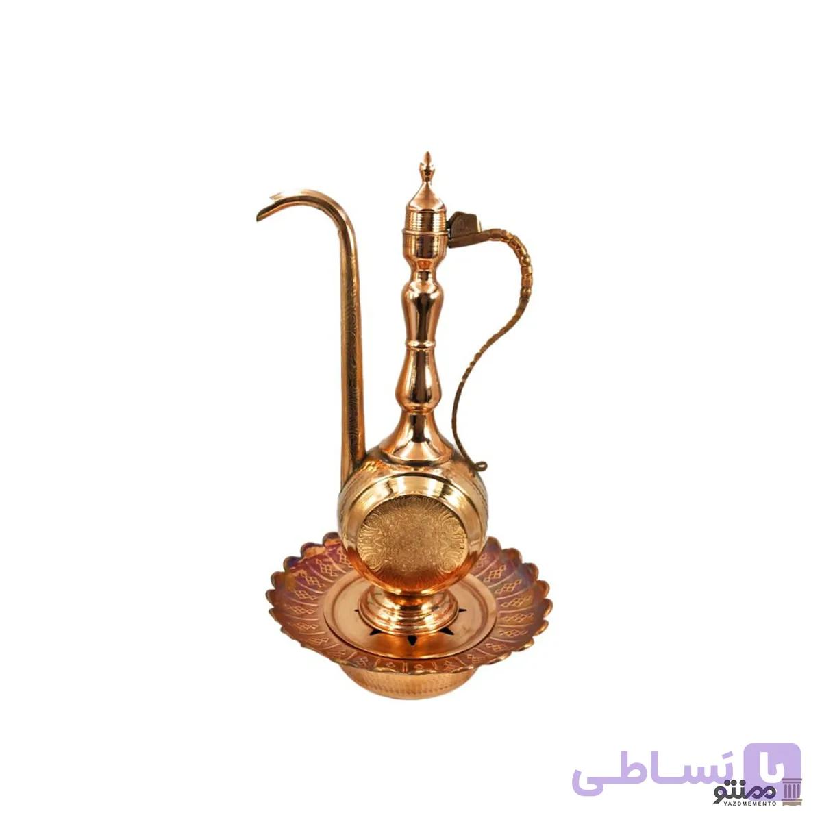 ست آفتابه و لگن مسی طرح گل — تصویر 1