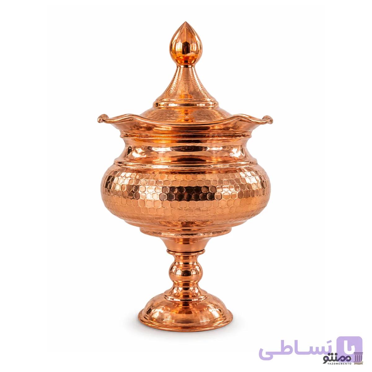 آجیل خوری پایه دار مسی مدل سفینه ای نانو شده 16*28 — تصویر 1
