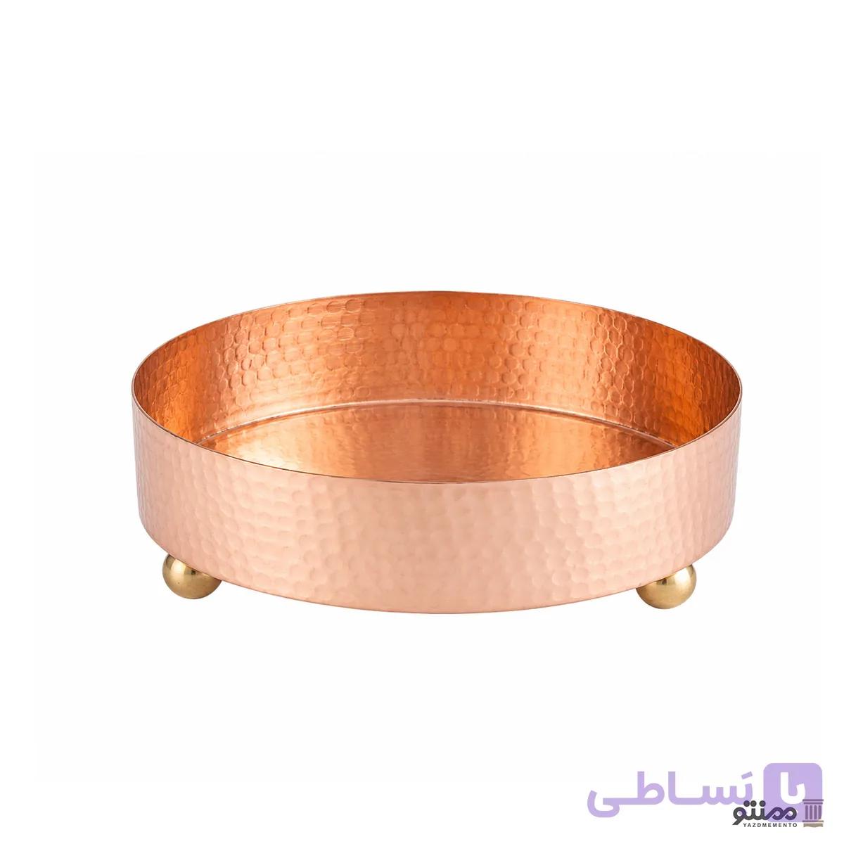 آجیل خوری دلوین مسی پایه دار بدون درب — تصویر 1