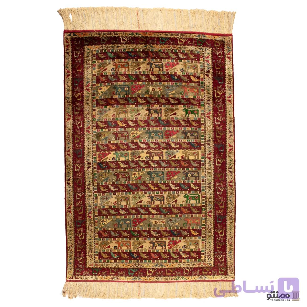 قالیچه دستباف زرع و نیم تمام ابریشم — تصویر 1