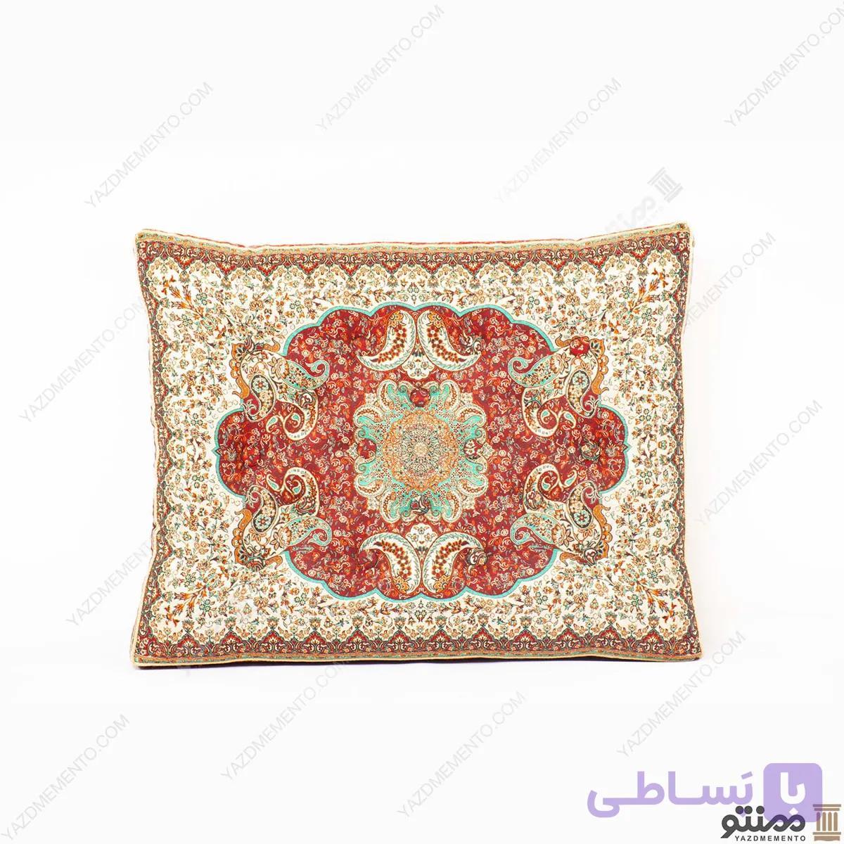 پشتی سنتی ترمه ترنج – بسته 2 عددی کرم — تصویر 1