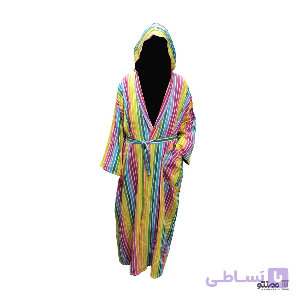 حوله تن پوش پالتویی یزد مدل رنگین کمان کد 44 — تصویر 1
