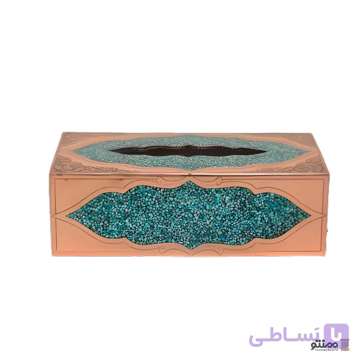 جعبه دستمال فیروزه کوبی آقاجانی — تصویر 1