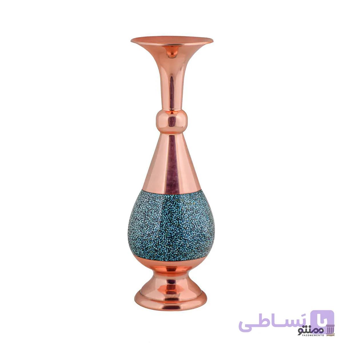 گلدان فیروزه کوبی ترنج آقاجانی مدل صراحی 30 ارتفاع 30 — تصویر 1