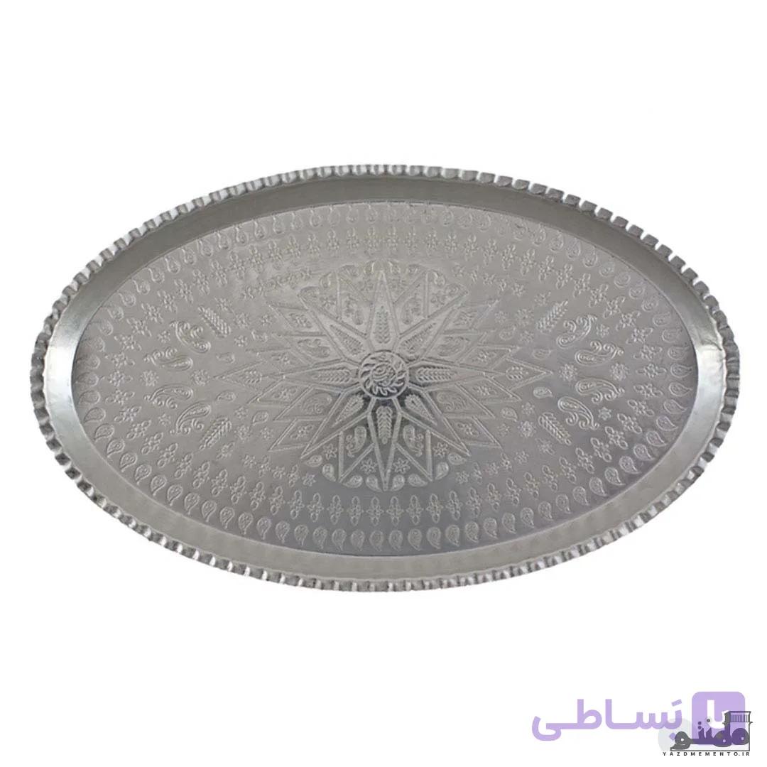سینی مسی بیضی نقره ای سایز 4 دهنه 30 — تصویر 1
