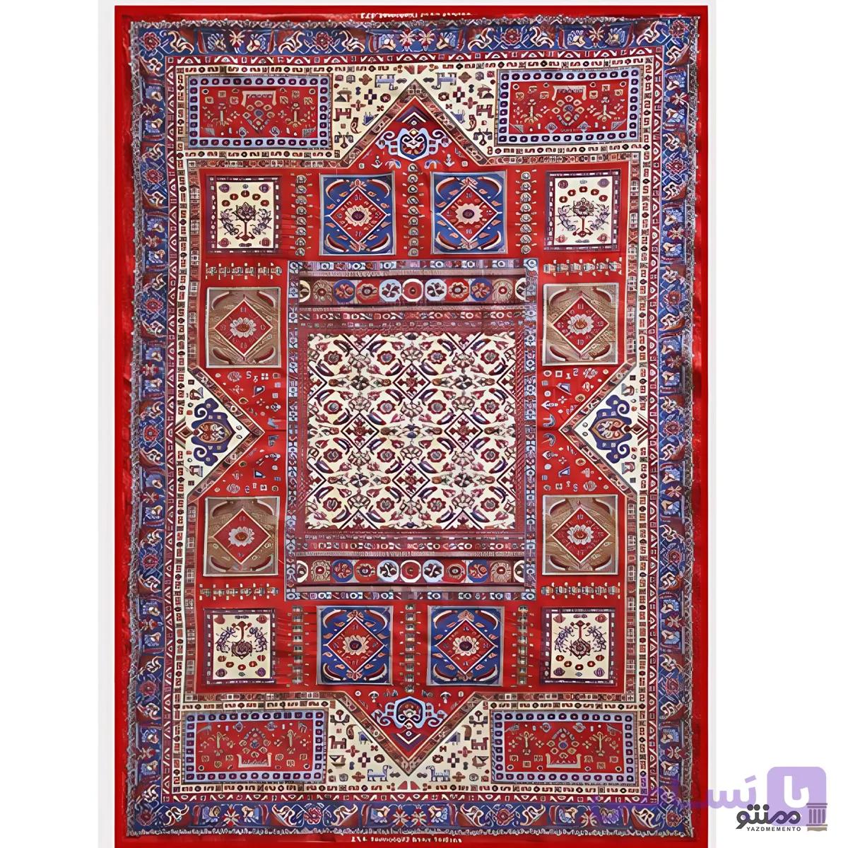 روفرشی مخمل زرباف یزد طرح دیپلمات کد 471 — تصویر 1