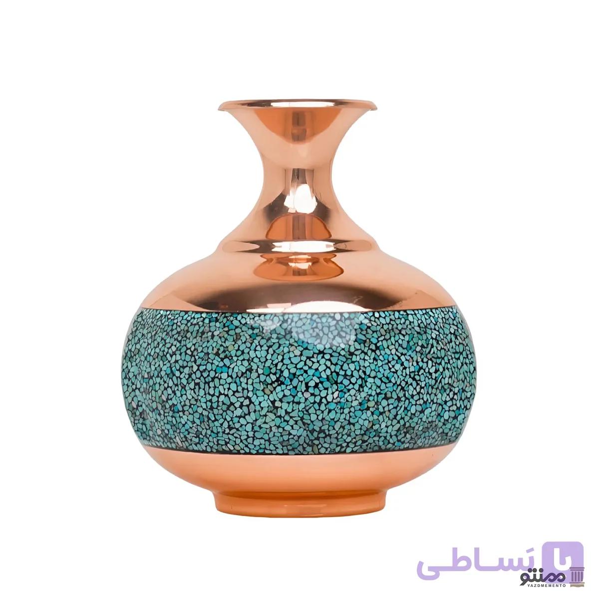 گلدان فیروزه کوبی آقاجانی مدل اناری 2 ارتفاع 17 — تصویر 1