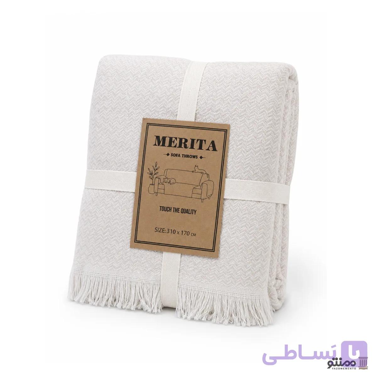 شال مبل نخی مدل merita ریشه دار ضخیم سه نفره 150*300 — تصویر 1