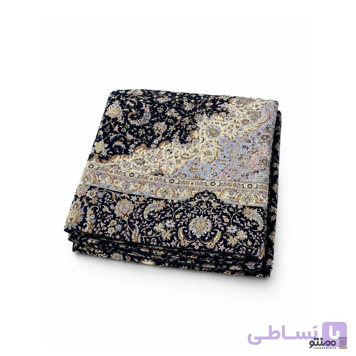 روفرشی مخمل ابریشم نادر بافت کد 305 رنگ سرمه ای — تصویر 1