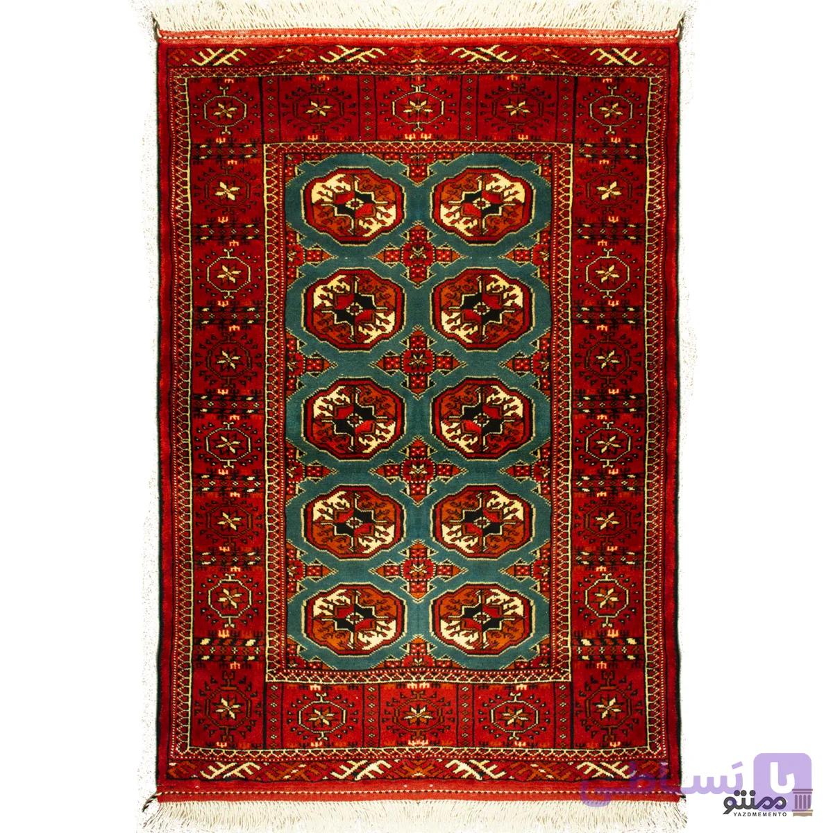قالیچه دستباف زرع و نیم ترکمن پشم سایز 150×۱00 — تصویر 1