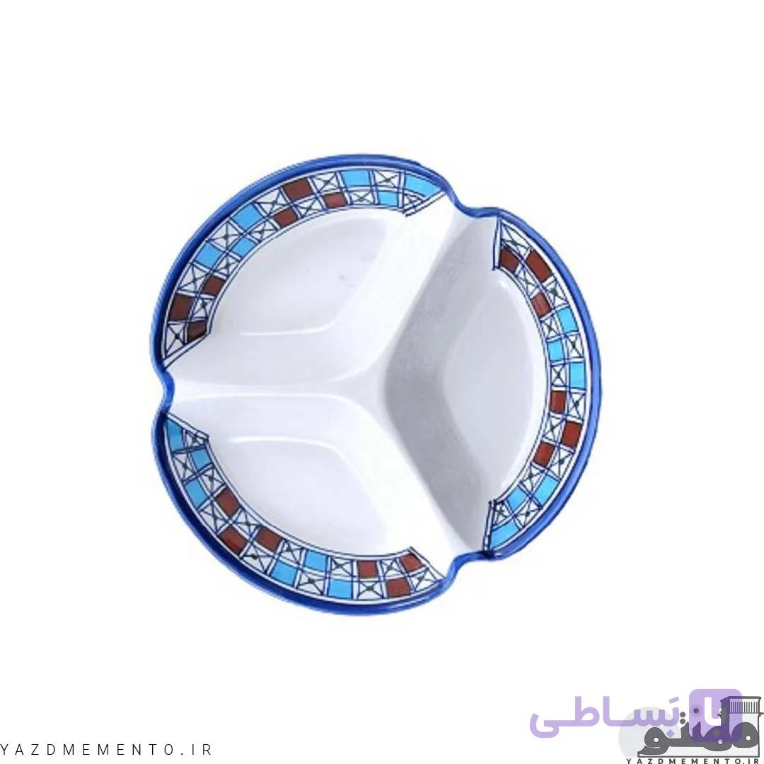 سرویس اردو خوری چینی مدل سه تکه طرح شطرنجی — تصویر 1