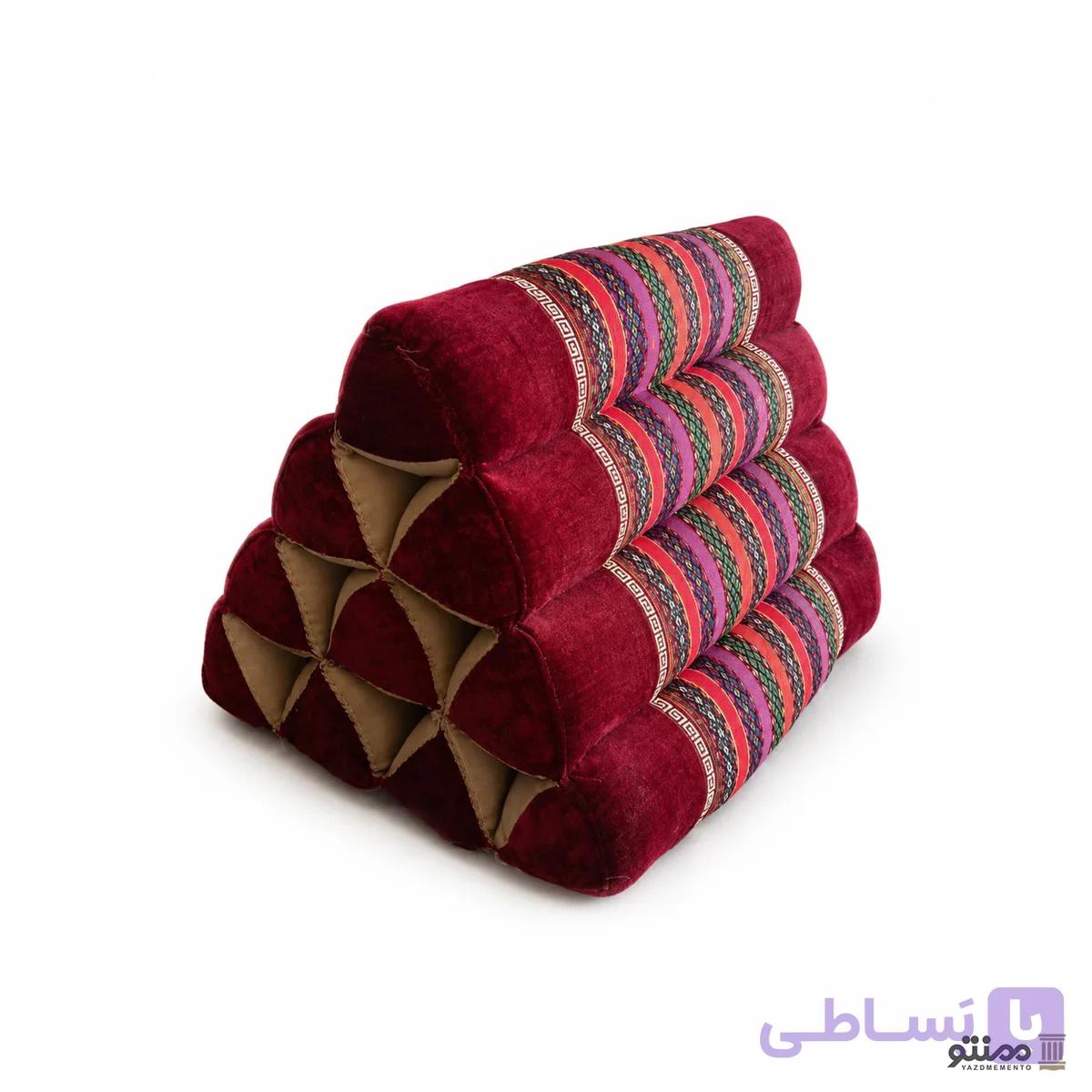 پشتی مثلثی سنتی جاجیم – بسته 2 عددی زنبوری چند رنگ