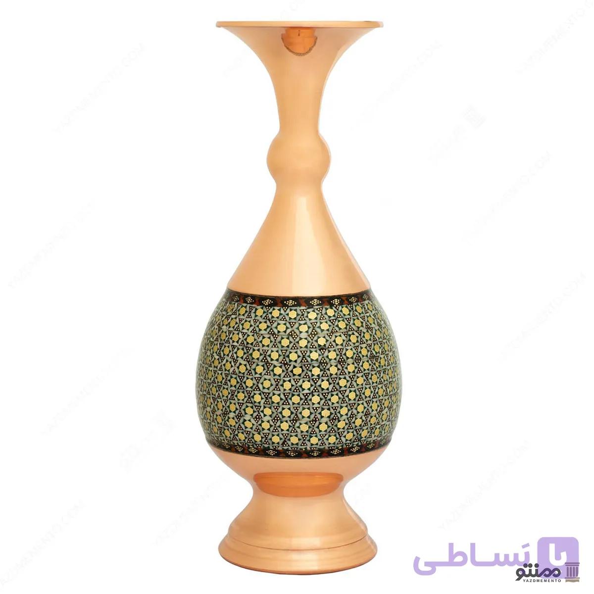 گلدان صراحی خاتم کاری ارتفاع ۲5 سانتی متری