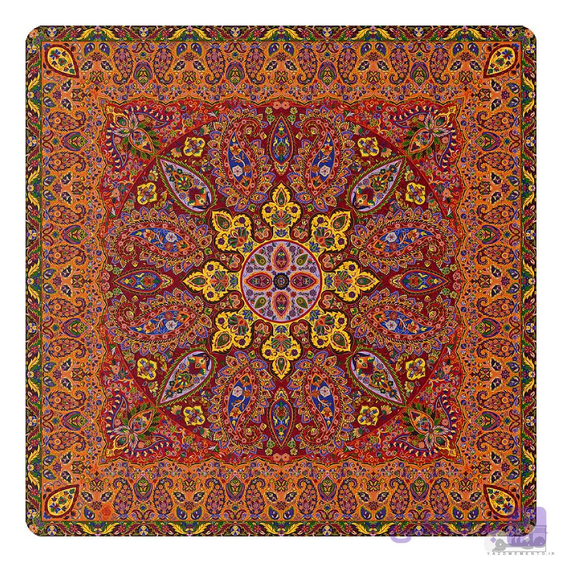 رومیزی مربع ترمه طرح سپنتا کد 842 — تصویر 1