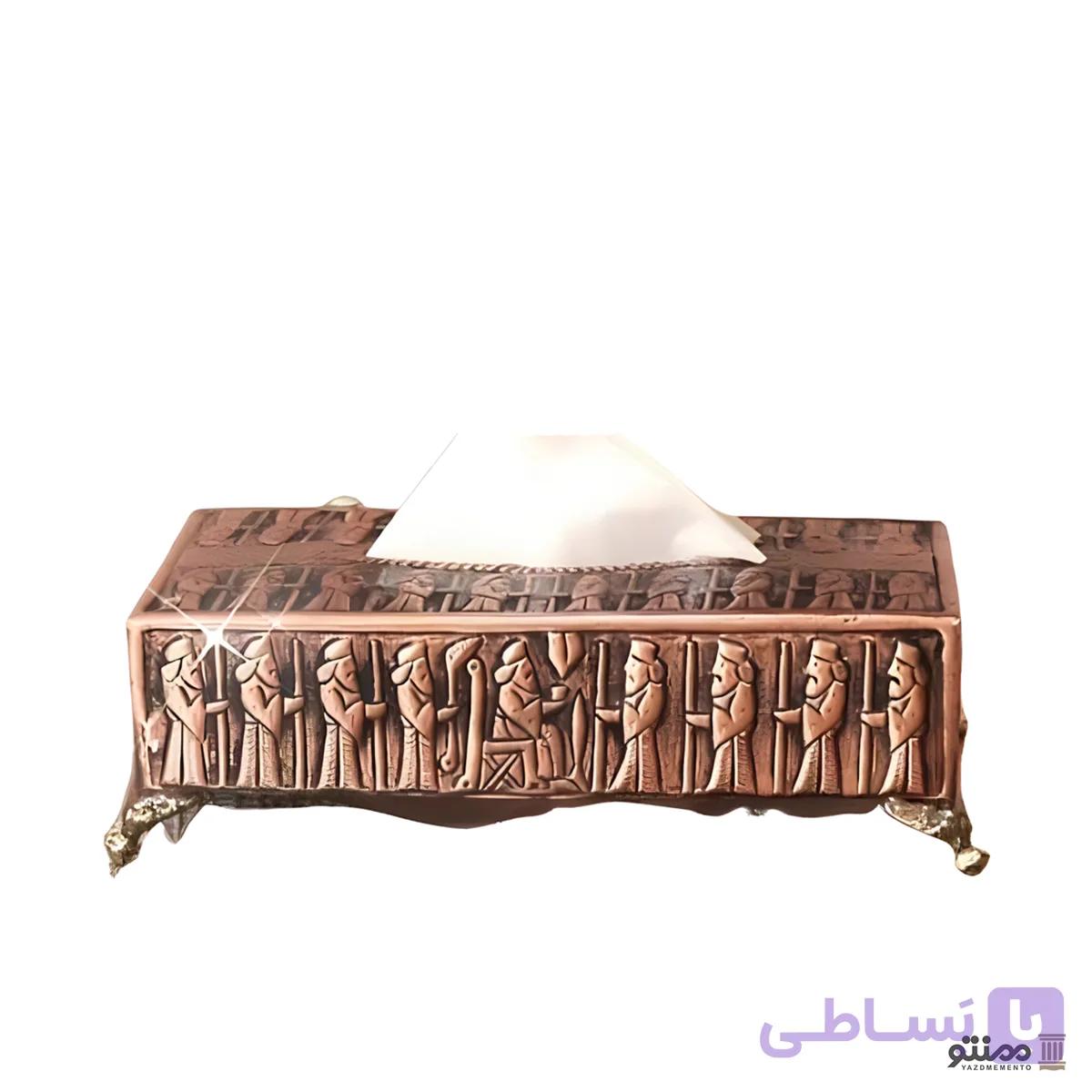 جای دستمال کاغذی مسی طرح تخت جمشید — تصویر 1