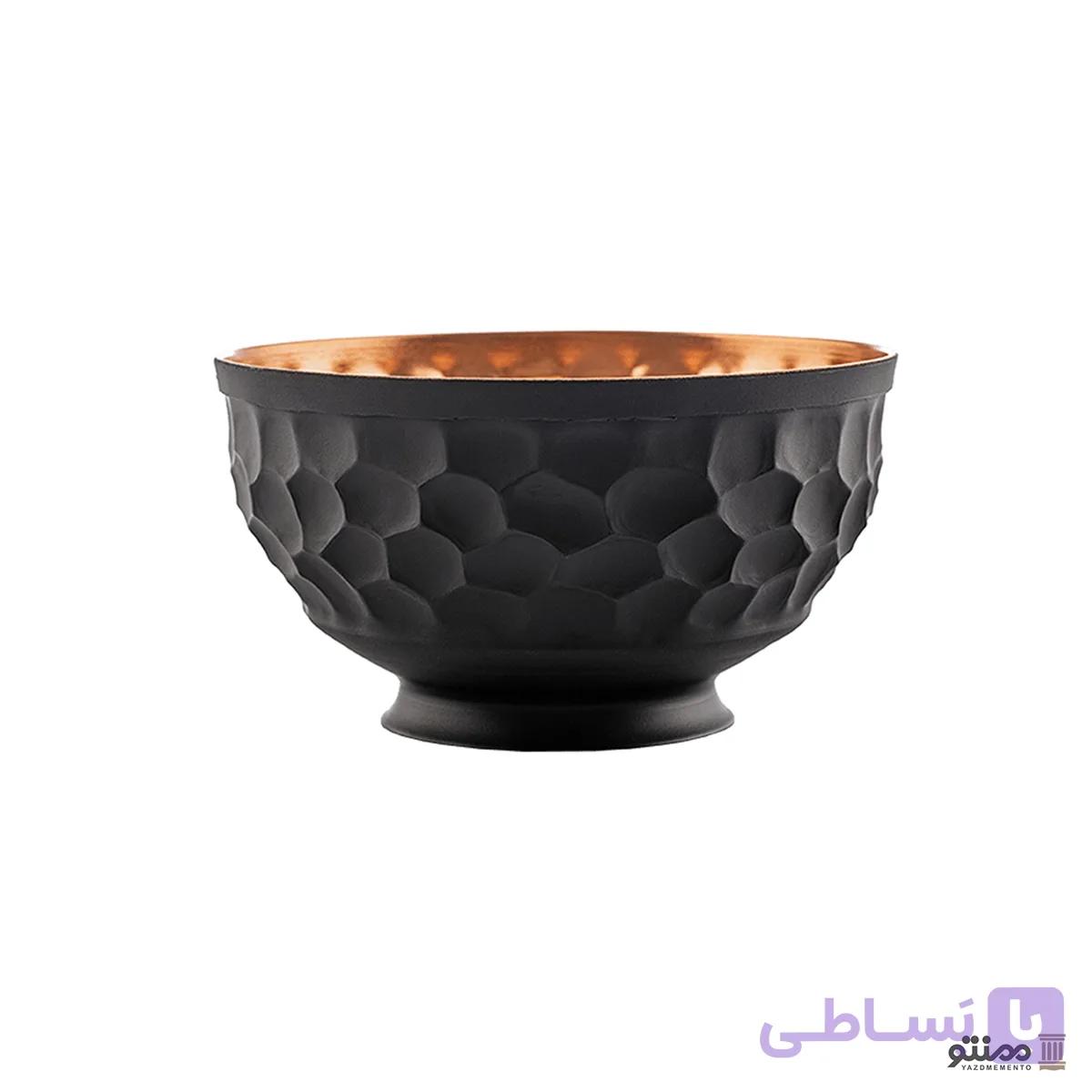 کاسه رنگی پایه دار مسی مدرن مدل چکشی طوسی — تصویر 1