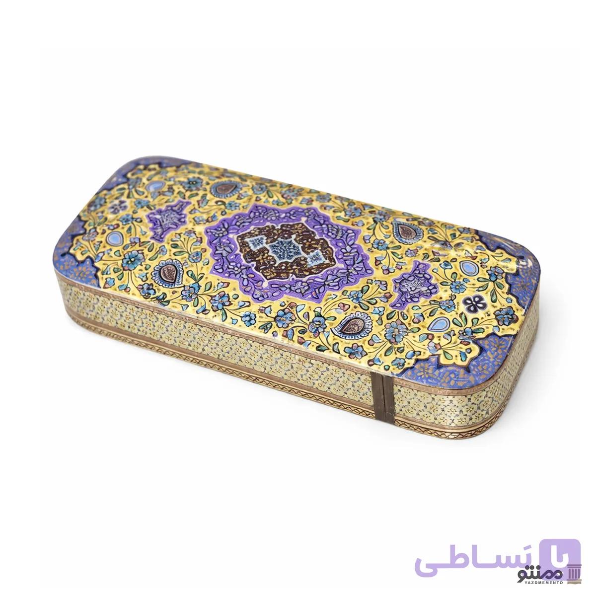 جعبه پاسور خاتم نفیس پرداز ورق طلا — تصویر 1