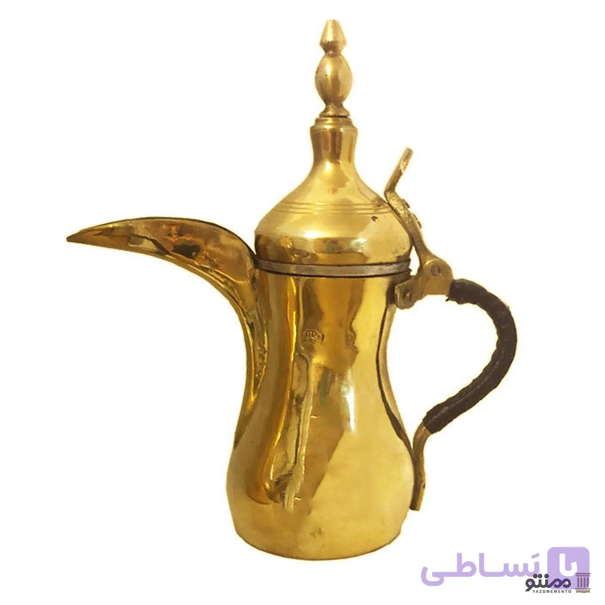 دله عربی قهوه جوش برنجی هندی مدل طرح دار — تصویر 1