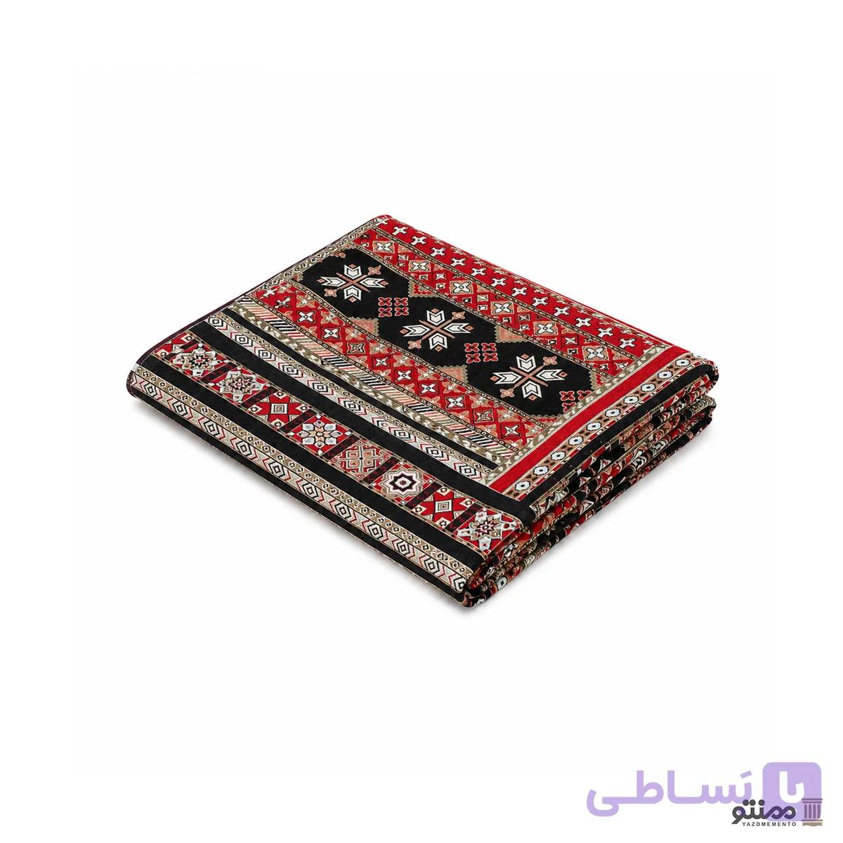 روفرشی دو رو مخمل کیا باف یزد مدل گبه رنگ مشکی — تصویر 1