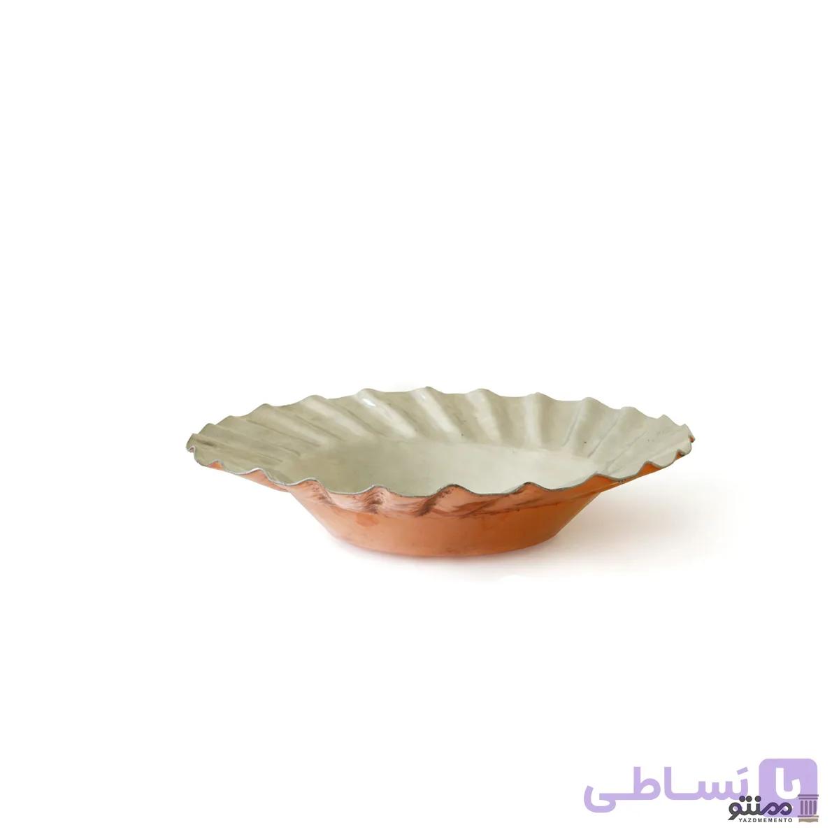 کاسه مسی یک رو سفید مدل درین — تصویر 1
