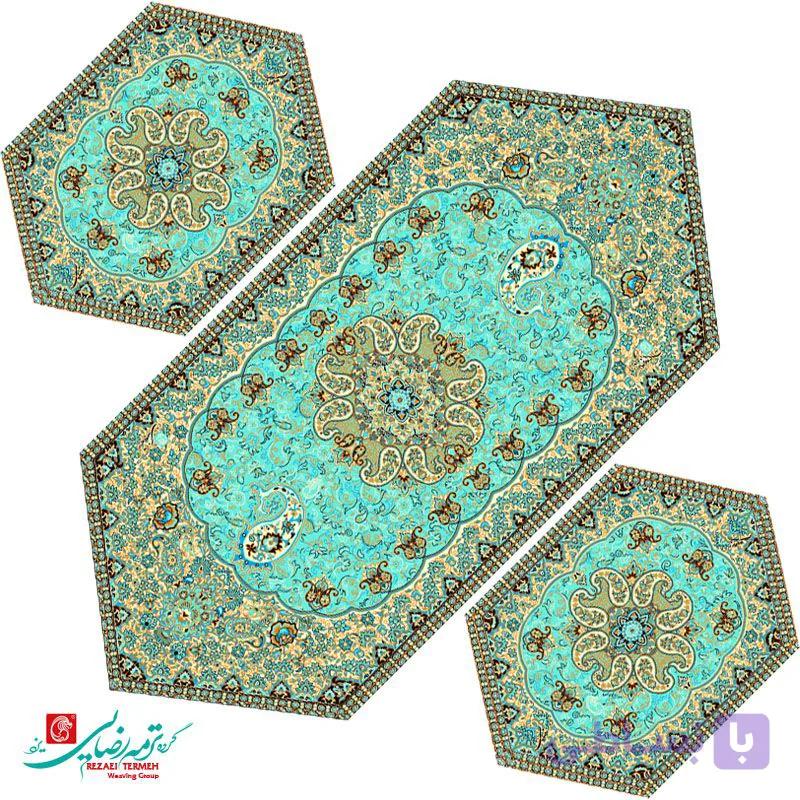 رومیزی جلو مبلی عسلی ترمه طرح سپهر — تصویر 1