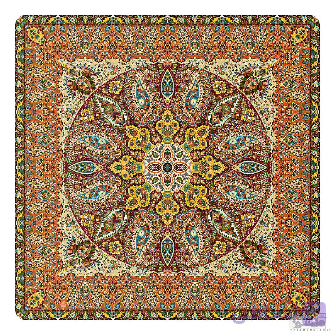 رومیزی مربع ترمه طرح سپنتا کد 841 — تصویر 1