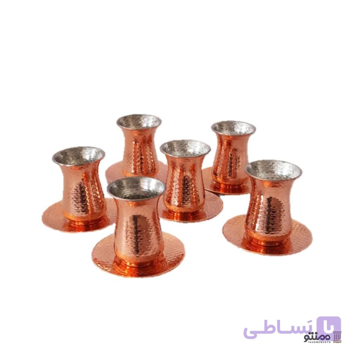 ست استکان و نعلبکی مسی مجموعه 12 عددی — تصویر 1