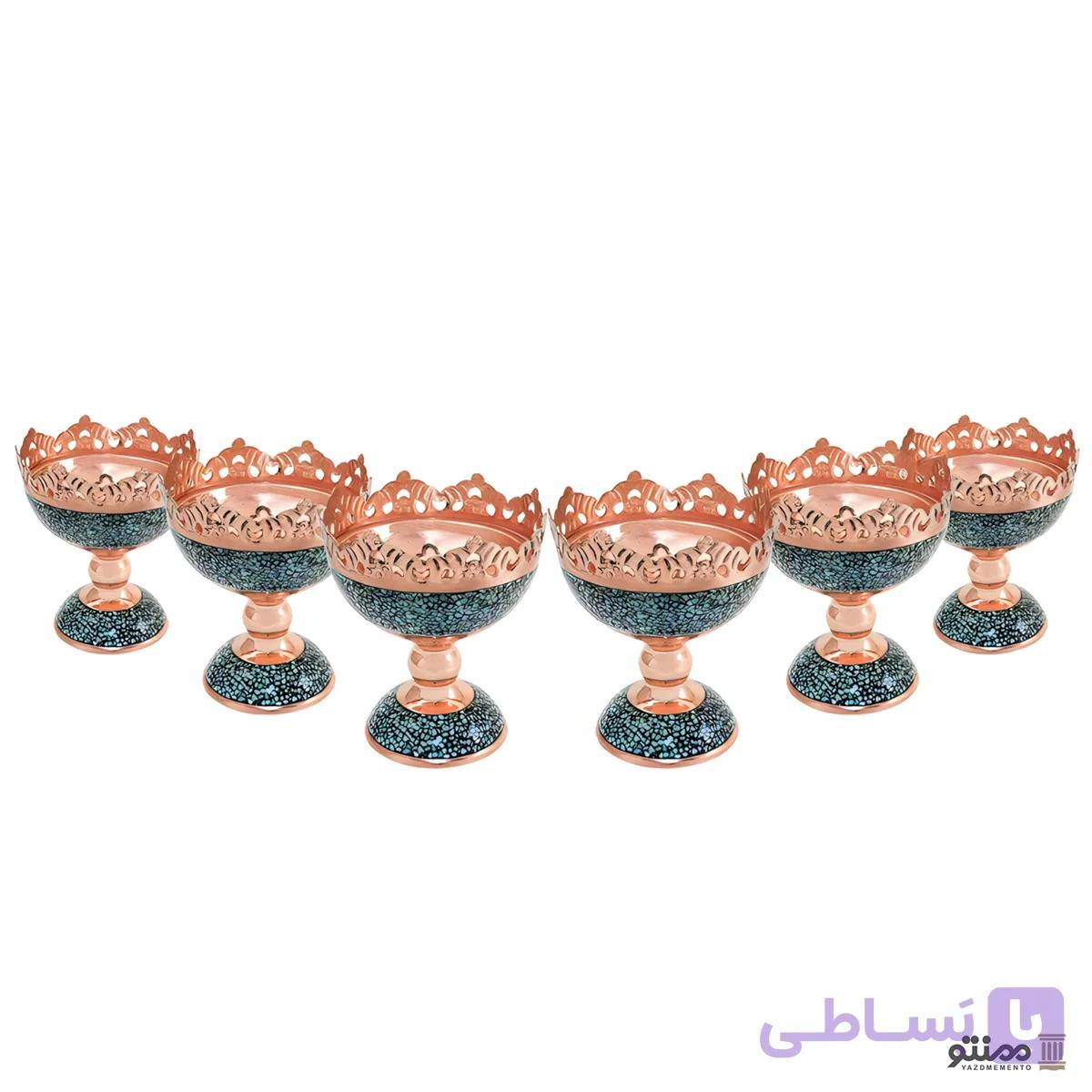 ست هفت سین آجیل خوری فیروزه کوبی آقاجانی 6 عددی — تصویر 1