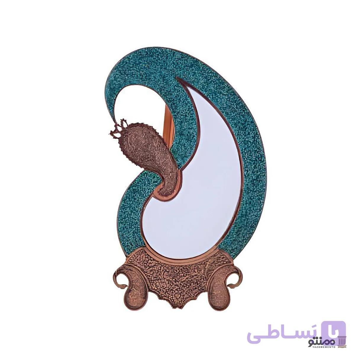 آینه فیروزه کوبی آقاجانی مدل بته جقه ارتفاع 51 — تصویر 1