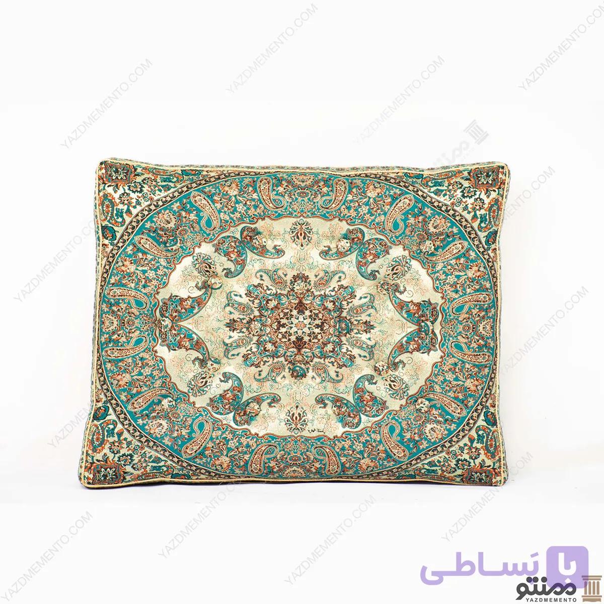 پشتی سنتی ترمه شاهسوند – بسته 2 عددی لمه نقره ای — تصویر 1