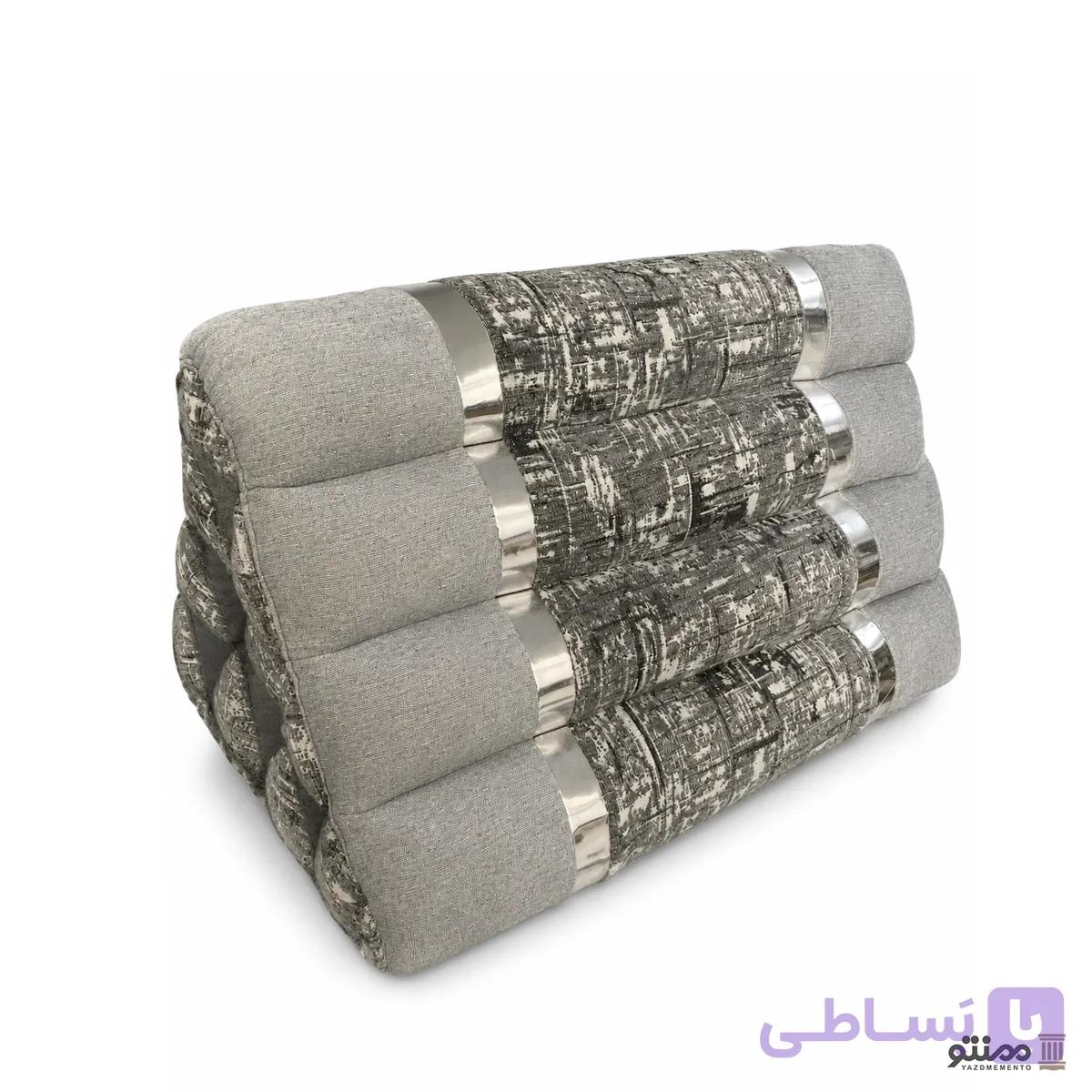 پشتی مثلثی مدرن مخمل – بسته 2 عددی زنبوری طوسی